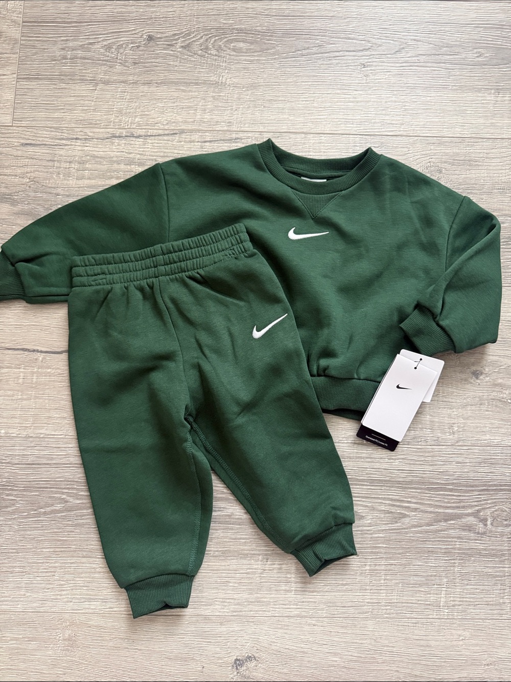 NIKE Kids Crewneck & Joggers Set - Dark Dreen 2T